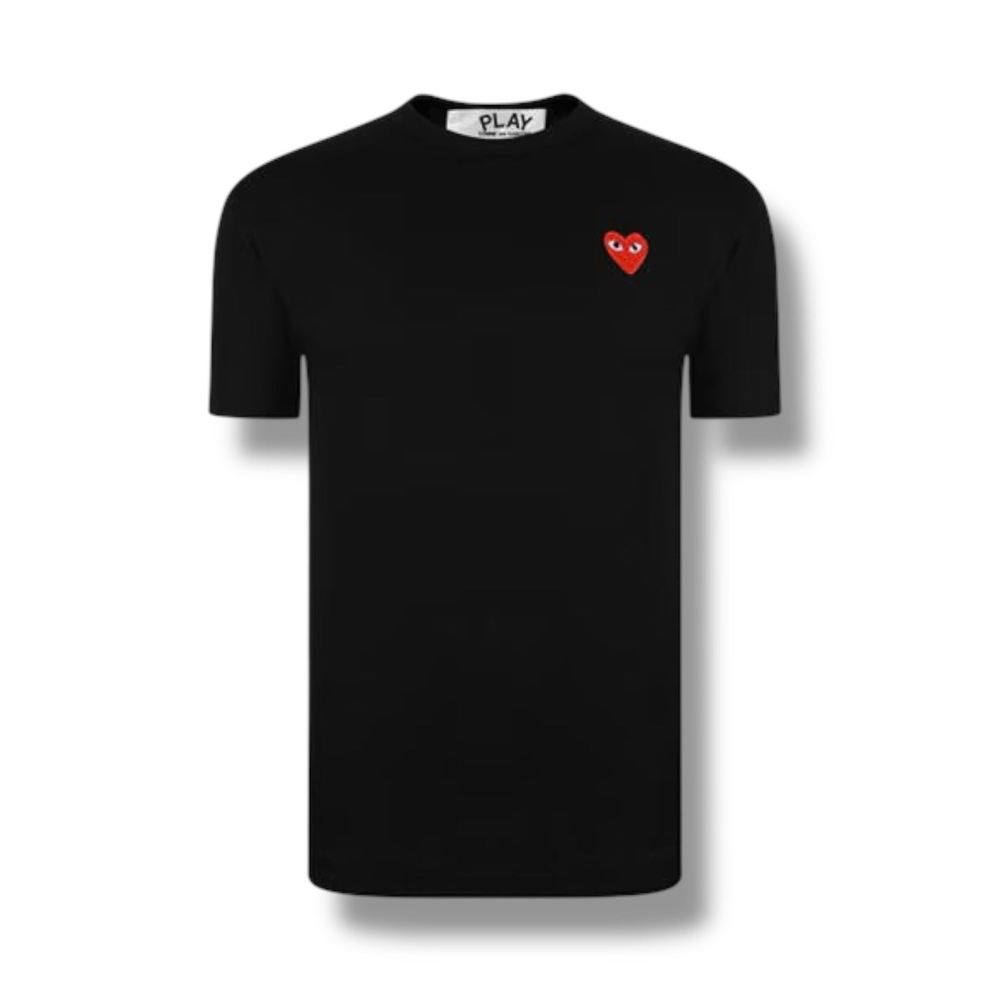 COMME DES GARÇONS SMALL HEART LOGO T-SHIRT BLACK - RED
