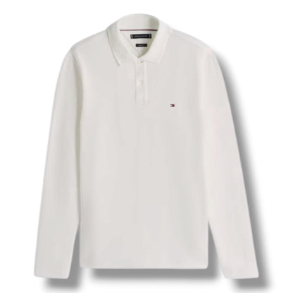 TOMMY HILFIGER LONG SLEEVE POLO SHIRT WHITE