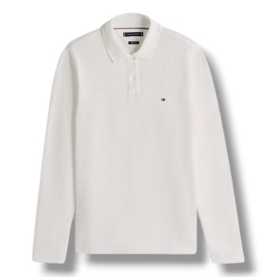 TOMMY HILFIGER LONG SLEEVE POLO SHIRT WHITE