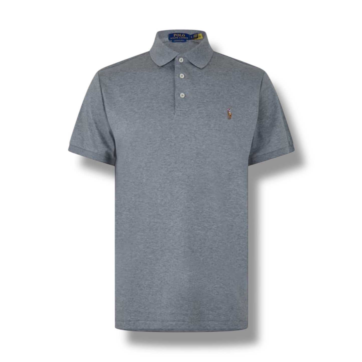 RALPH LAUREN SLIM FIT POLO SHIRT STEEL GREY