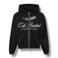 COLE BUXTON INTER FRONT LOGO ZIP UP HOODIE BLACK