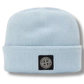 STONE ISLAND PATCH BEANIE HAT SKY BLUE