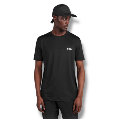 HUGO BOSS GYM KIT TRIPLE SET TECH 1/4 ZIP - T-SHIRT & SHORTS BLACK