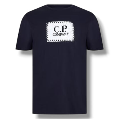 CP COMPANY STAMP LOGO T-SHIRT NAVY BLUE