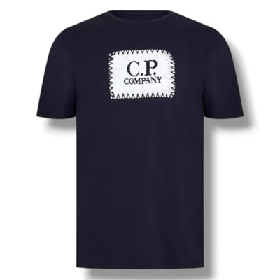 CP COMPANY STAMP LOGO T-SHIRT NAVY BLUE