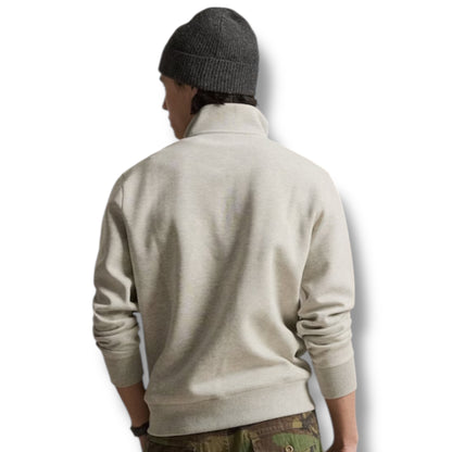 RALPH LAUREN TECH 1/4 ZIP SWEATSHIRT HEATHER GREY