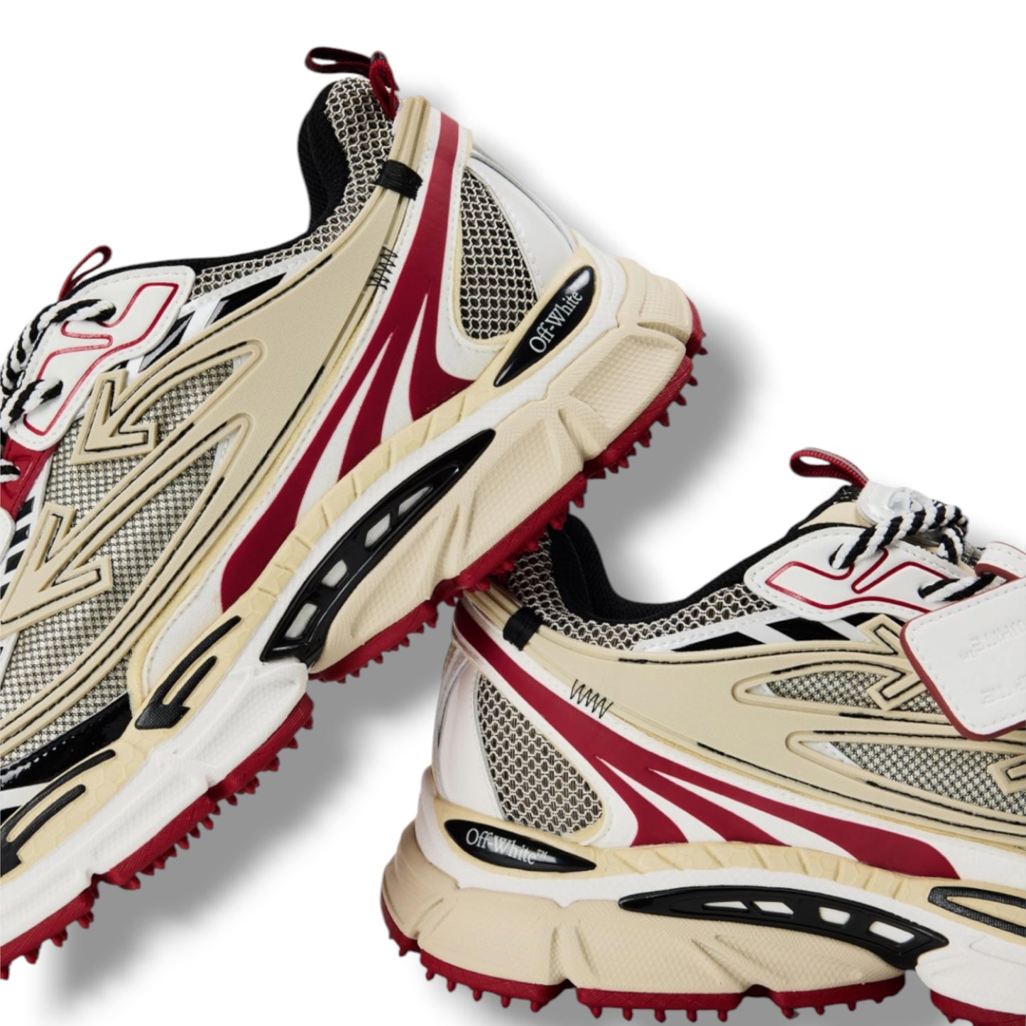 OFF WHITE BE RIGHT BACK TRAINERS BEIGE & RED