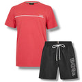 HUGO BOSS STORM T-SHIRT & SWIM SET CORAL RED & BLACK