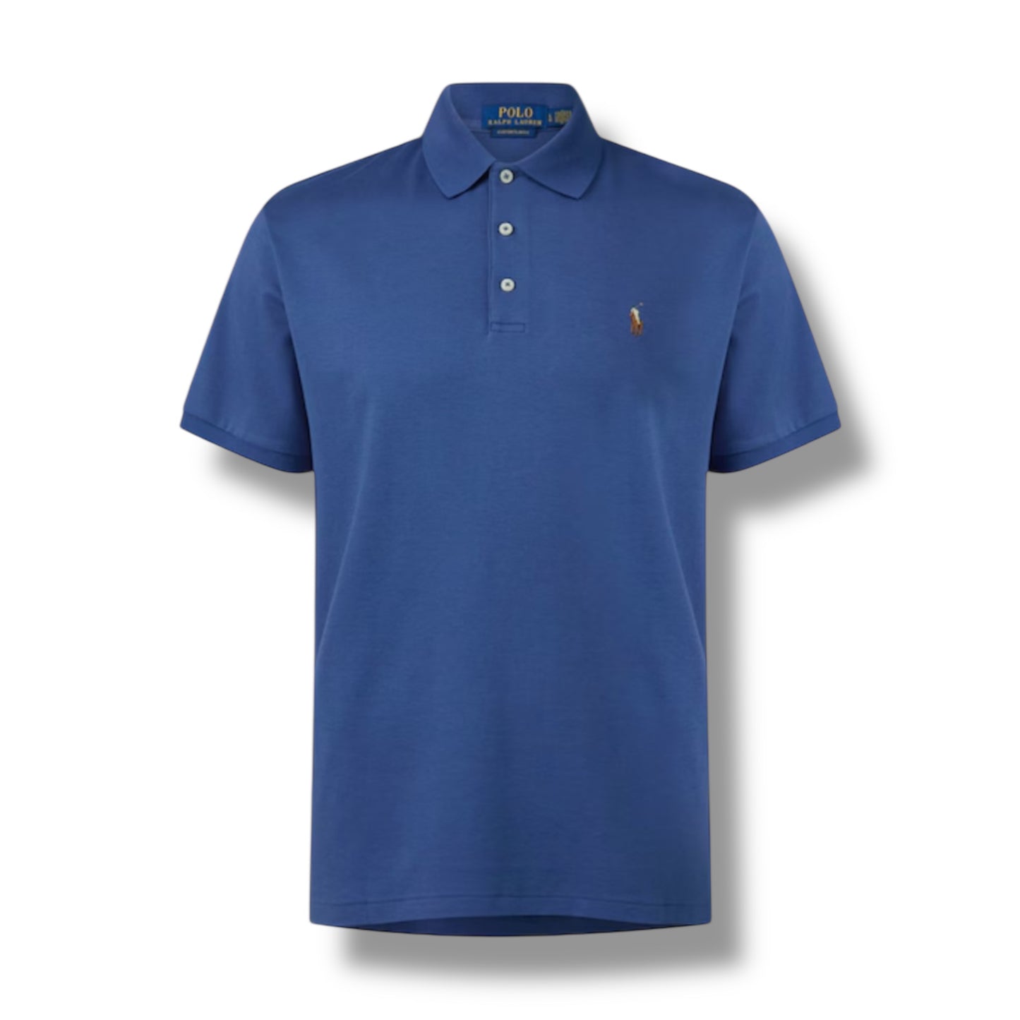 RALPH LAUREN SLIM FIT POLO SHIRT EARTH BLUE