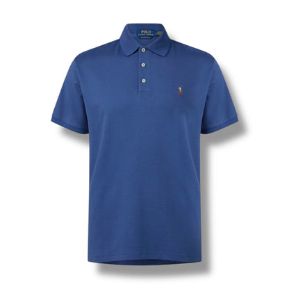 RALPH LAUREN SLIM FIT POLO SHIRT EARTH BLUE