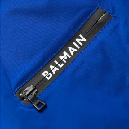 BALMAIN ZIP POCKET SWIM SHORTS BLUE