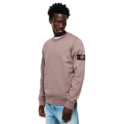 STONE ISLAND SWEATSHIRT & JERSEY SHORTS SET PURPLE