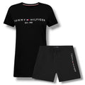 TOMMY HILFIGER LOGO T-SHIRT & SWIM SHORTS SET BLACK