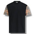 BURBERRY CHECK SLEEVE T-SHIRT BLACK