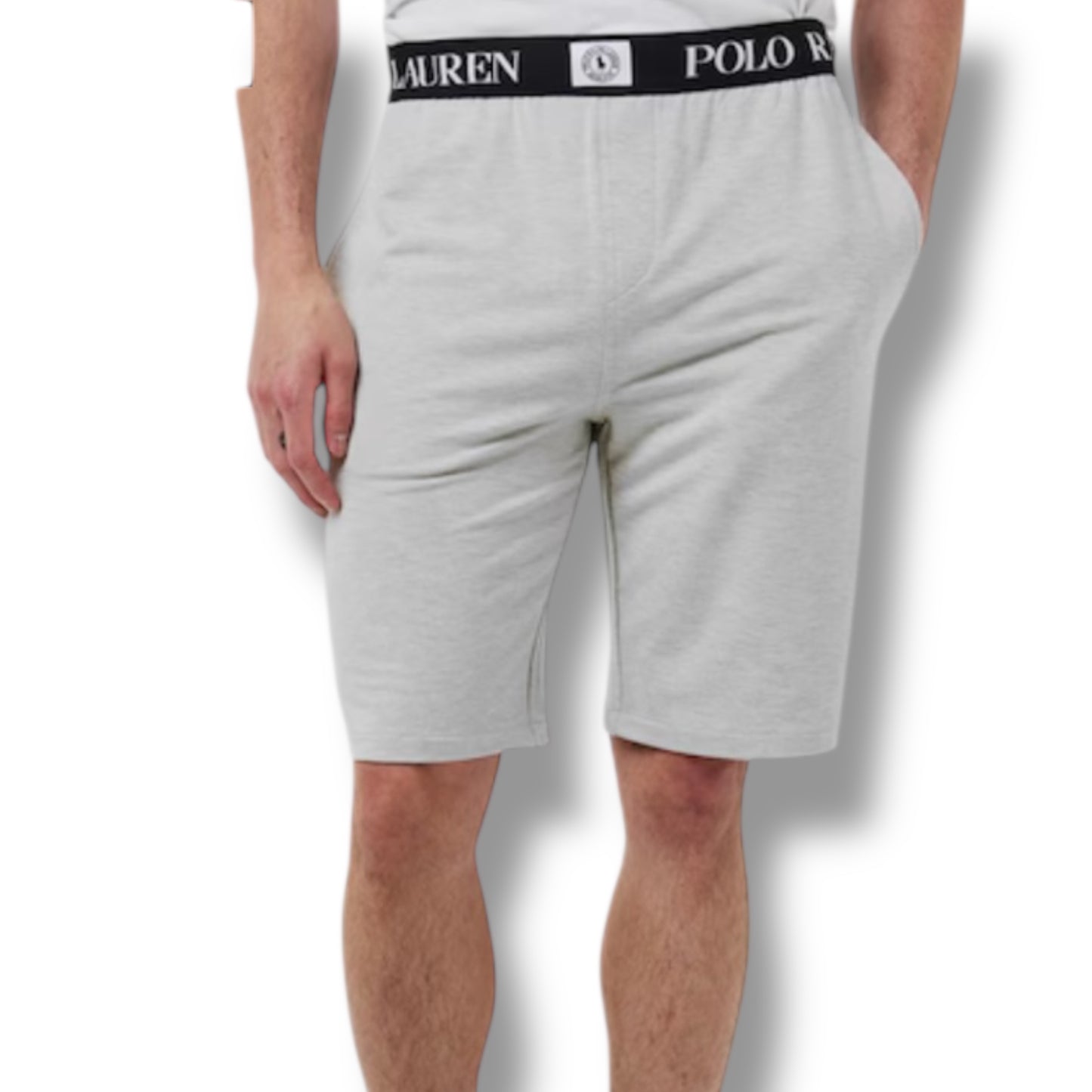 RALPH LAUREN PUCK T-SHIRT & JERSEY SHORTS SET GREY