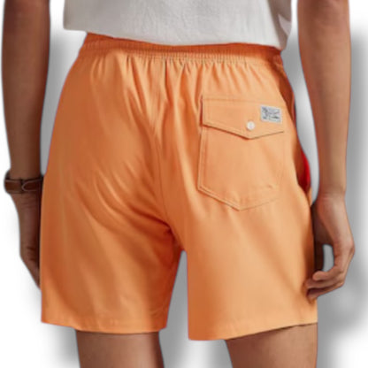 RALPH LAUREN T-SHIRT & SWIM SHORTS SET WHITE & ORANGE