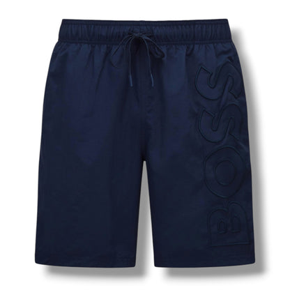 HUGO BOSS PATCH T-SHIRT & VERTI LOGO SWIM SHORTS SET LIGHT BLUE & NAVY BLUE