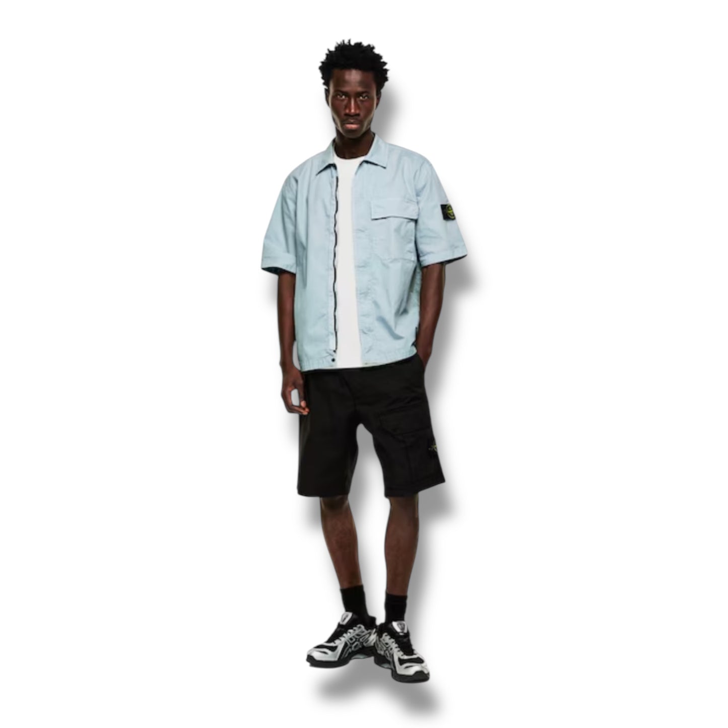 STONE ISLAND SHORT SLEEVE GD OVERSHIRT SKY BLUE