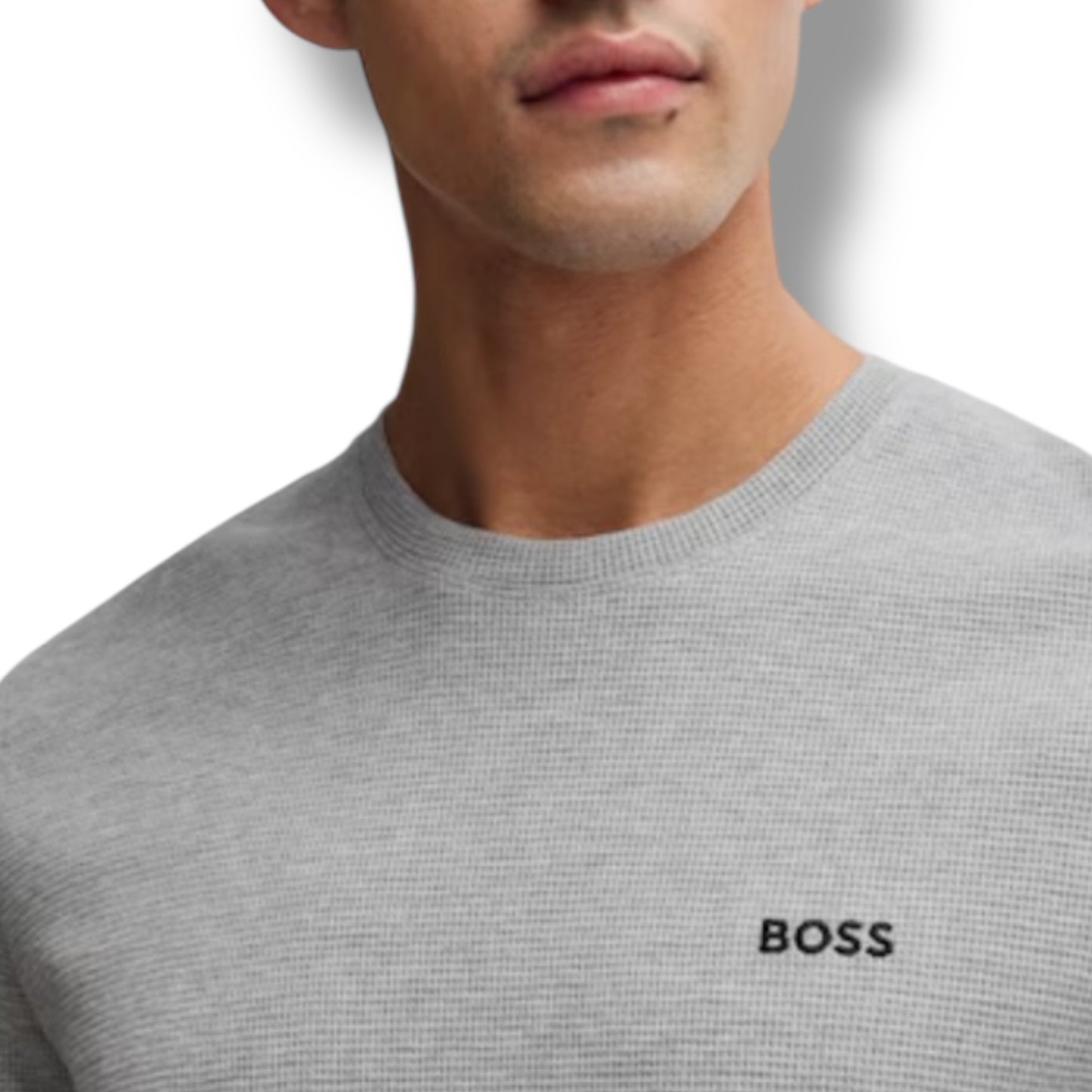 HUGO BOSS WAFFLE JERSEY T-SHIRT & SHORTS SET GREY