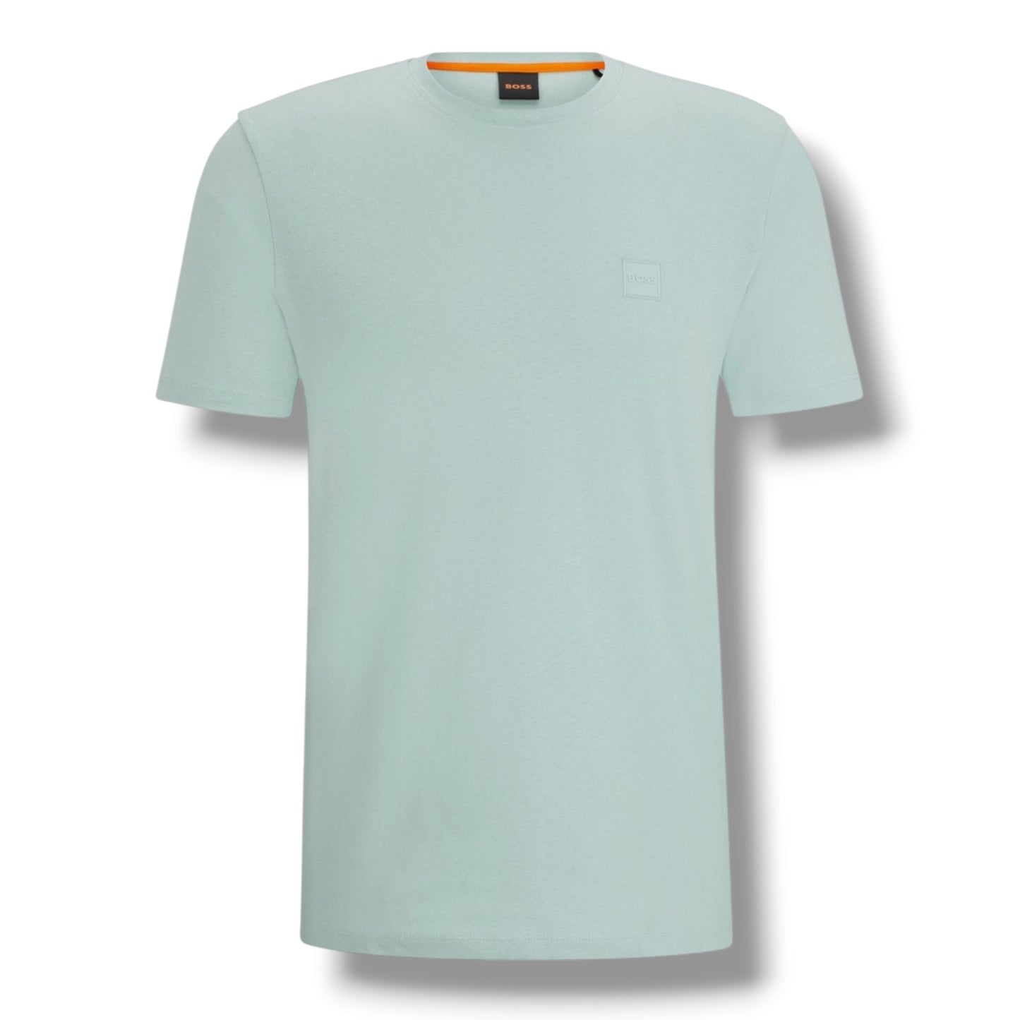 HUGO BOSS PATCH T-SHIRT & VERTI LOGO SWIM SHORTS SET AQUA GREEN & BLACK