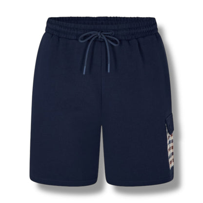 AQUASCUTUM PATCH POCKET T-SHIRT & SIDE POCKET SWIM SHORTS SET NAVY - NAVY