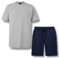 HUGO BOSS PATCH T-SHIRT & VERTI LOGO SWIM SHORTS LIGHT GREY & NAVY BLUE