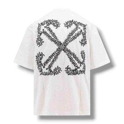 OFF WHITE TATTOO STITCH ARROWS LOGO T-SHIRT WHITE
