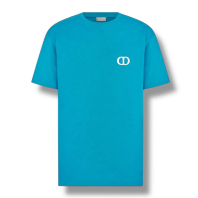 DIOR CD ICON LOGO T-SHIRT TEAL BLUE