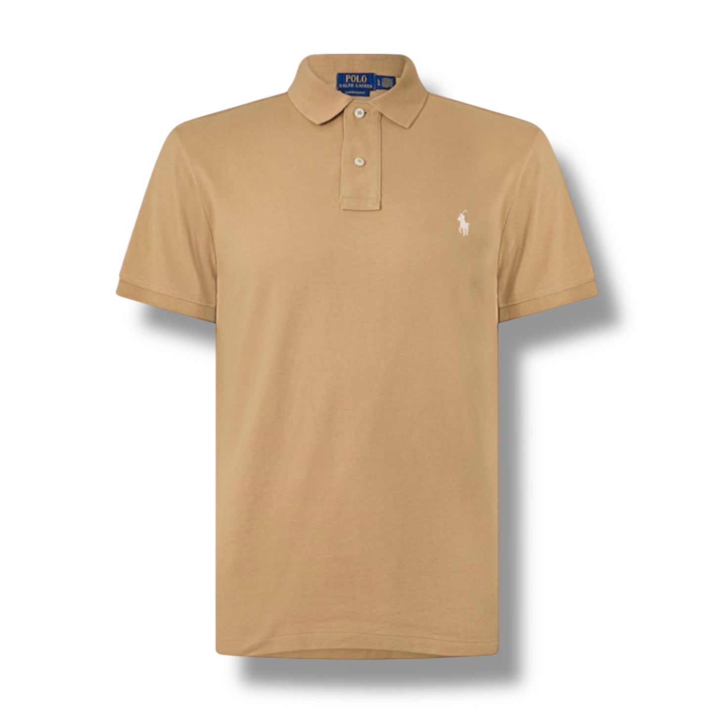 RALPH LAUREN CUSTOM FIT POLO SHIRT TAN BEIGE