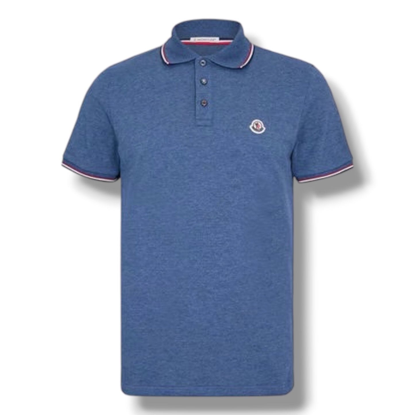 MONCLER LOGO POLO SHIRT PETROL BLUE