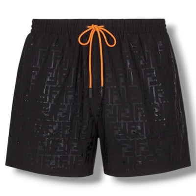 FENDI FF WATER REACTIVE LOGO SWIM SHORTS BLACK