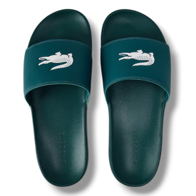 LACOSTE BIG LOGO SLIDERS GREEN