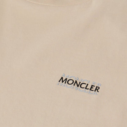 MONCLER SPLIT LOGO T-SHIRT BEIGE