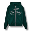 COLE BUXTON INTER FRONT LOGO ZIP UP HOODIE GREEN