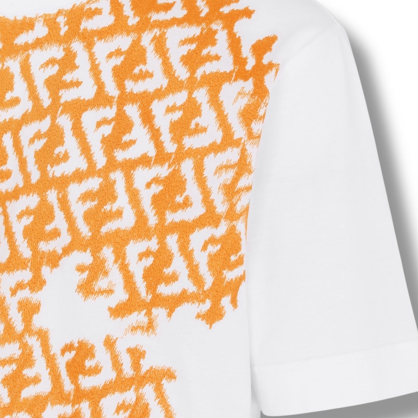 FENDI FF ALL OVER LOGO T-SHIRT WHITE & ORANGE