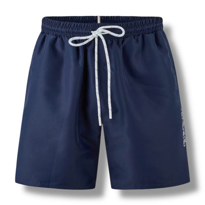 HUGO BOSS CLASSIC LOGO T-SHIRT & SWIM SHORTS SET WHITE & NAVY BLUE
