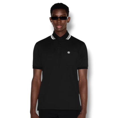 GUCCI GG POCKET POLO SHIRT BLACK