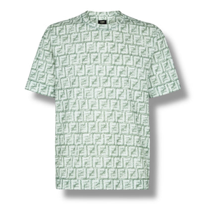 FENDI FF ALL OVER LOGO T-SHIRT GREEN