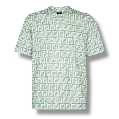 FENDI FF ALL OVER LOGO T-SHIRT GREEN
