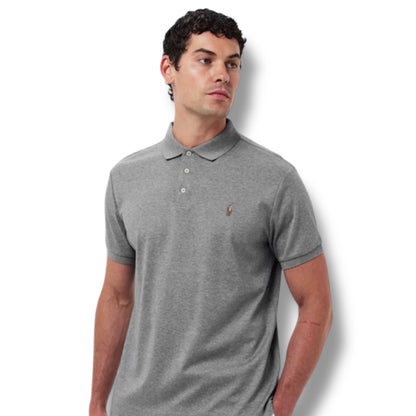 RALPH LAUREN SLIM FIT POLO SHIRT STEEL GREY
