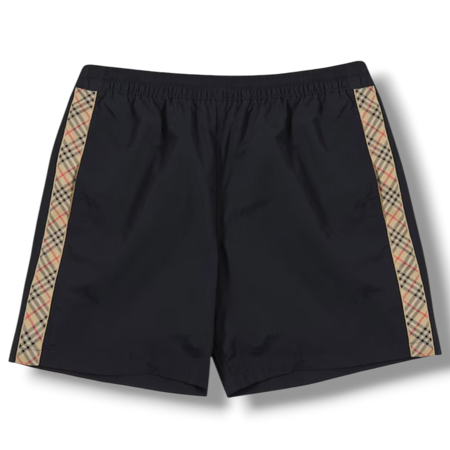 BURBERRY SIDE CHECK TRIM SWIM SHORTS BLACK