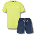HUGO BOSS STORM T-SHIRT & SWIM SET LIME GREEN & NAVY BLUE