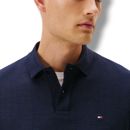 TOMMY HILFIGER LONG SLEEVE POLO SHIRT NAVY BLUE