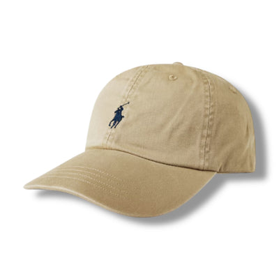 RALPH LAUREN POLO EMBROIDERED LOGO BASEBALL CAP BEIGE