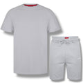 HUGO TAPE JERSEY T-SHIRT & SHORTS SET PASTEL GREY