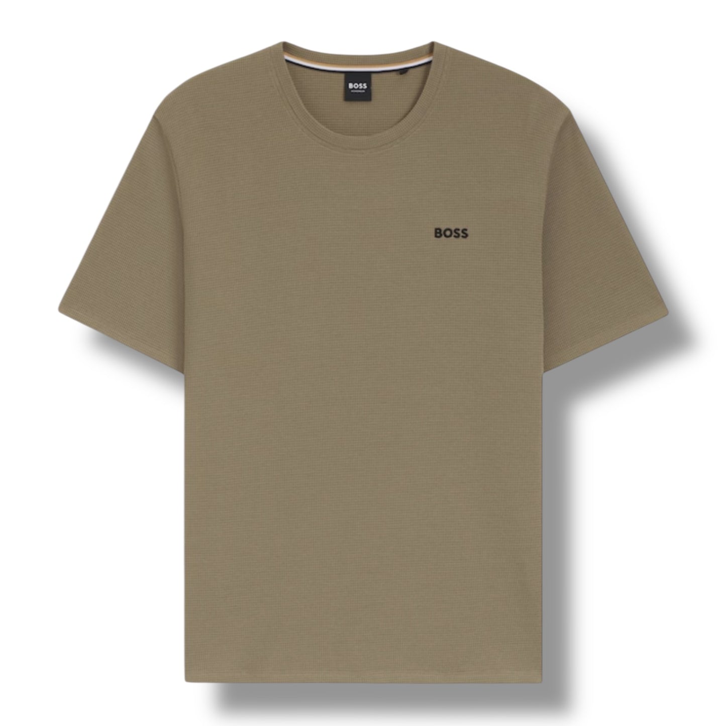 HUGO BOSS WAFFLE JERSEY T-SHIRT & SHORTS SET BROWN