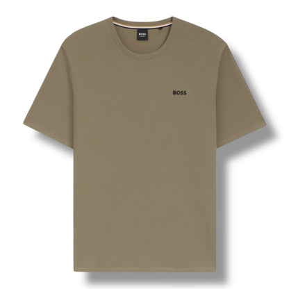 HUGO BOSS WAFFLE JERSEY T-SHIRT & SHORTS SET BROWN