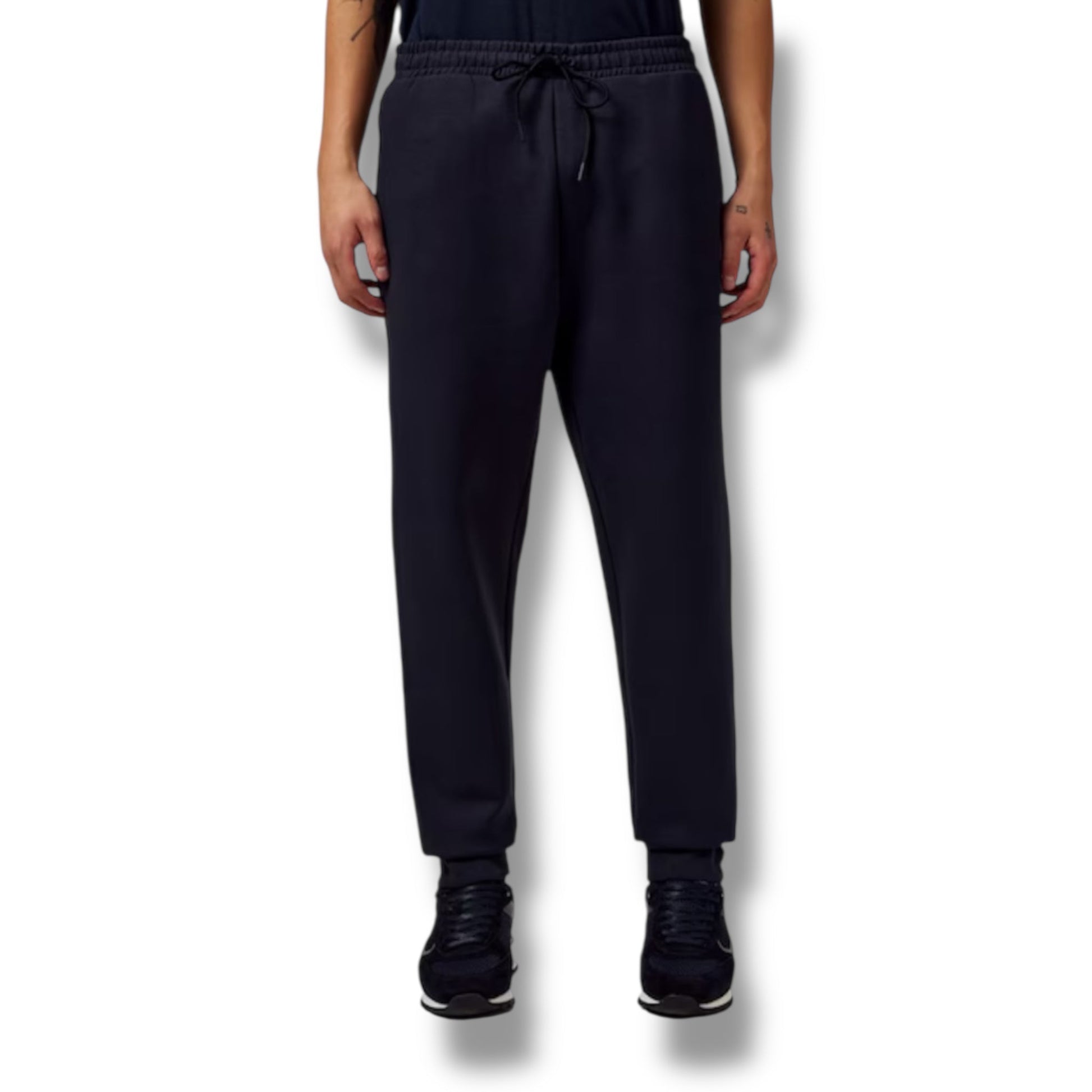 HUGO BOSS CURVED LOGO FULL ZIP HOODED TRACKSUIT NAVY BLUE