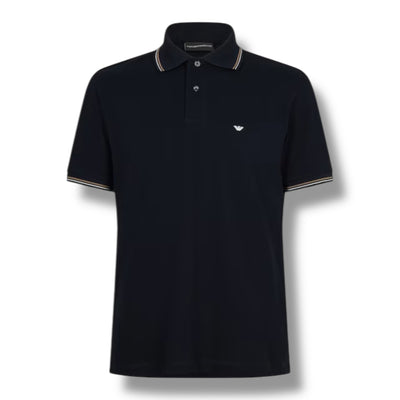EMPORIO ARMANI TIPPED POLO SHIRT NAVY BLUE