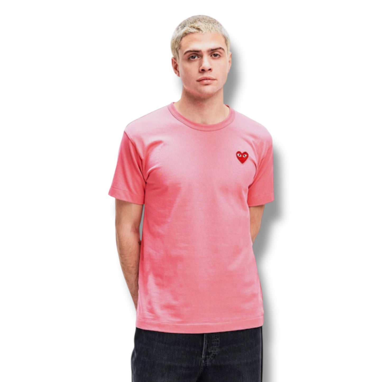 COMME DES GARÇONS SMALL HEART LOGO T-SHIRT PINK
